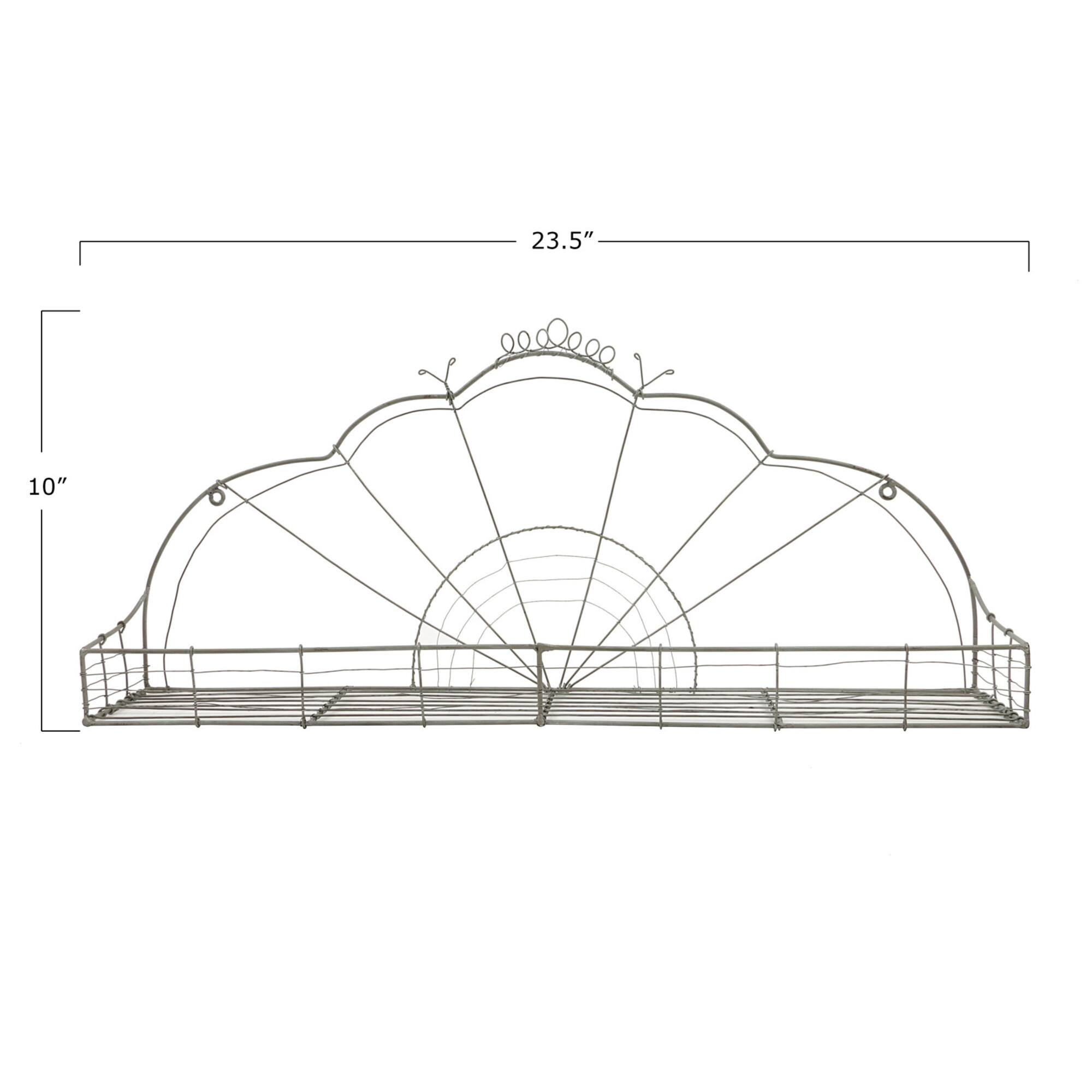 Hello Honey® 23.5" Silver Wire Scalloped Wall Shelf